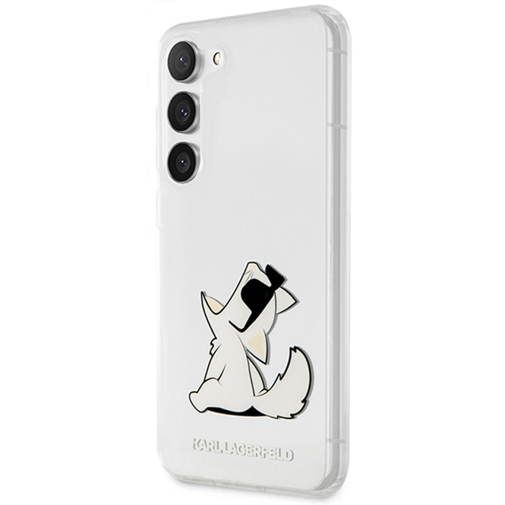 Deksel for Samsung Galaxy S23+ S916, Karl Lagerfeld, Choupette Eat, Gjennomsiktig
