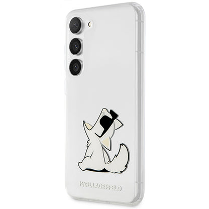 Deksel for Samsung Galaxy S23+ S916, Karl Lagerfeld, Choupette Eat, Gjennomsiktig