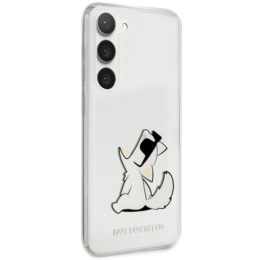 Deksel for Samsung Galaxy S23+ S916, Karl Lagerfeld, Choupette Eat, Gjennomsiktig