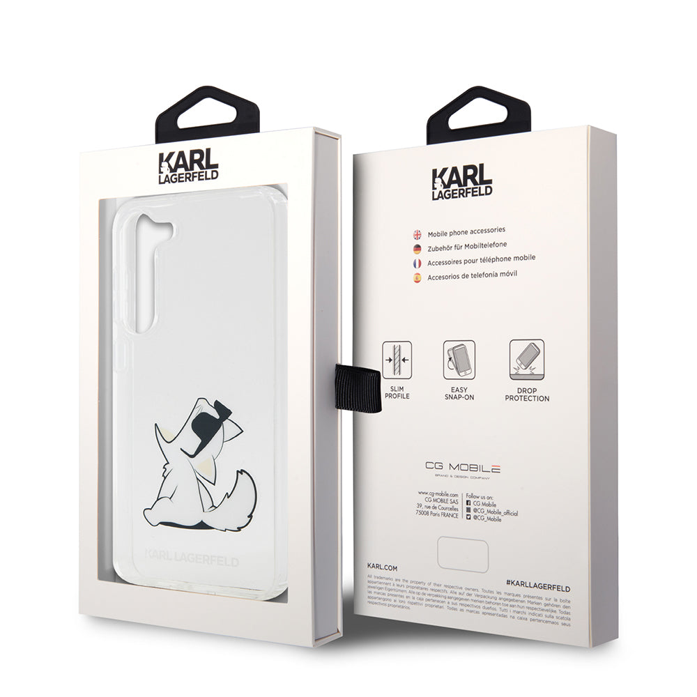 Deksel for Samsung Galaxy S23+ S916, Karl Lagerfeld, Choupette Eat, Gjennomsiktig