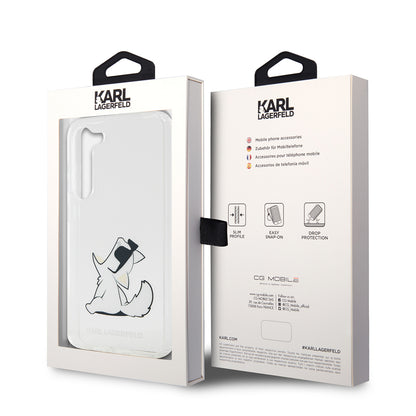 Deksel for Samsung Galaxy S23+ S916, Karl Lagerfeld, Choupette Eat, Gjennomsiktig