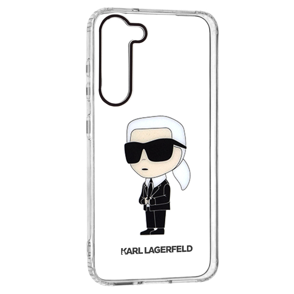 Deksel for Samsung Galaxy S23+ S916, Karl Lagerfeld, Ikonik Karl, Gjennomsiktig