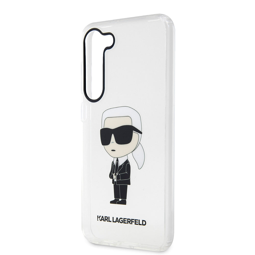 Deksel for Samsung Galaxy S23+ S916, Karl Lagerfeld, Ikonik Karl, Gjennomsiktig