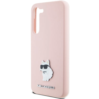 Deksel for Samsung Galaxy S23+ S916, Karl Lagerfeld, Silicone Choupette Metal, Rosa