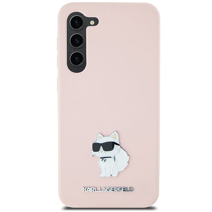 Deksel for Samsung Galaxy S23+ S916, Karl Lagerfeld, Silicone Choupette Metal, Rosa