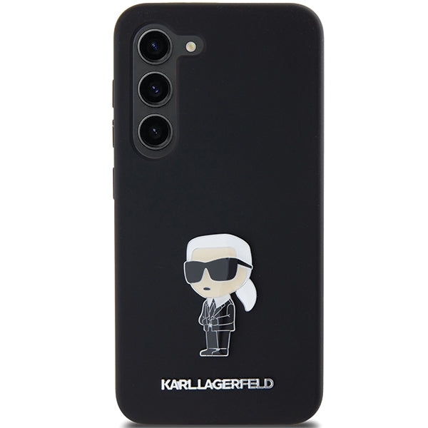 Deksel for Samsung Galaxy S23+ S916, Karl Lagerfeld, Silicone Ikonik Karl Metal, Svart