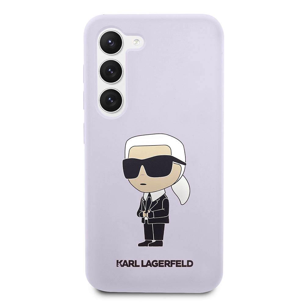 Deksel for Samsung Galaxy S23+ S916, Karl Lagerfeld, Silicone Ikonik Karl, Lilla