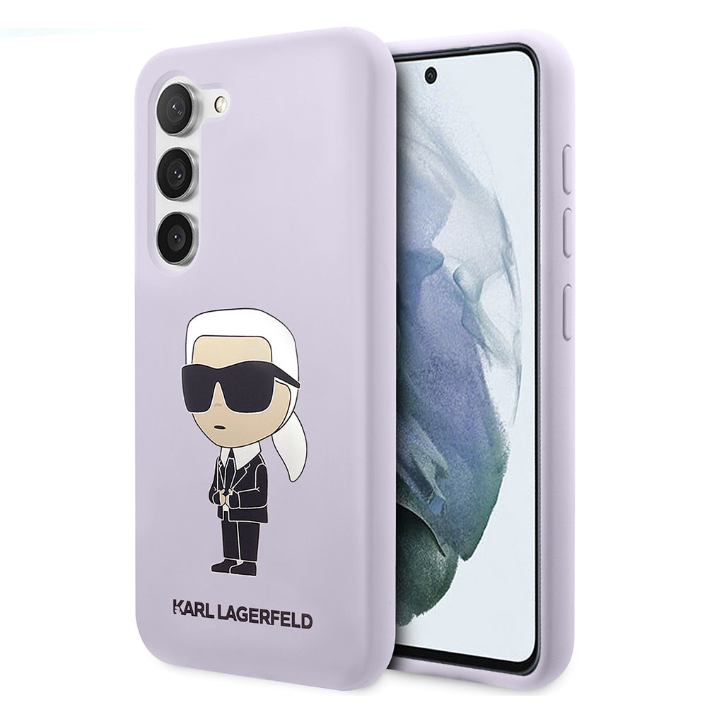 Deksel for Samsung Galaxy S23+ S916, Karl Lagerfeld, Silicone Ikonik Karl, Lilla