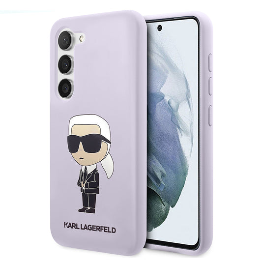 Deksel for Samsung Galaxy S23+ S916, Karl Lagerfeld, Silicone Ikonik Karl, Lilla