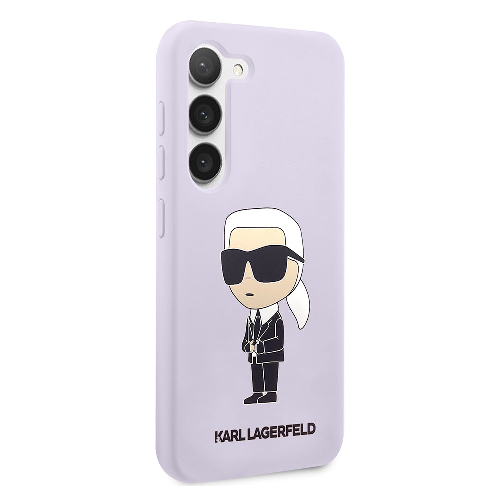 Deksel for Samsung Galaxy S23+ S916, Karl Lagerfeld, Silicone Ikonik Karl, Lilla