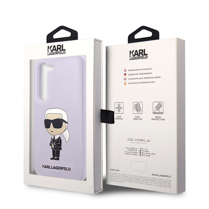 Deksel for Samsung Galaxy S23+ S916, Karl Lagerfeld, Silicone Ikonik Karl, Lilla