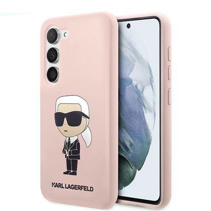Deksel for Samsung Galaxy S23+ S916, Karl Lagerfeld, Silicone Ikonik Karl, Rosa