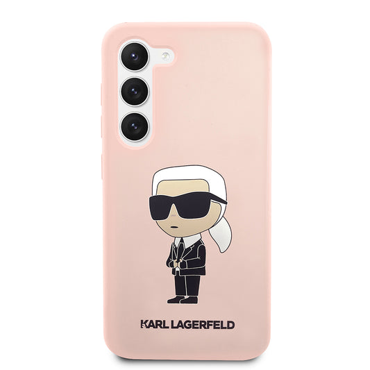Deksel for Samsung Galaxy S23+ S916, Karl Lagerfeld, Silicone Ikonik Karl, Rosa