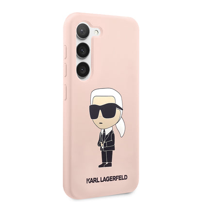 Deksel for Samsung Galaxy S23+ S916, Karl Lagerfeld, Silicone Ikonik Karl, Rosa