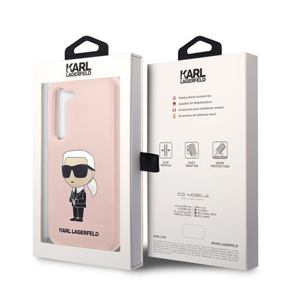 Deksel for Samsung Galaxy S23+ S916, Karl Lagerfeld, Silicone Ikonik Karl, Rosa
