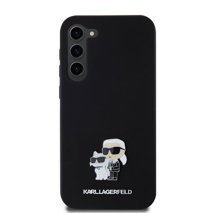 Deksel for Samsung Galaxy S23+ S916, Karl Lagerfeld, Silicone Karl & Choupette Metal, Svart