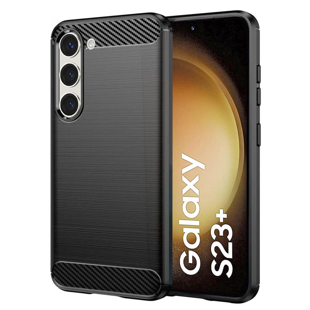 Deksel til Samsung Galaxy S23+ S916, Techsuit, Karbon, Svart
