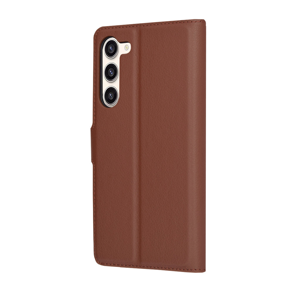 Deksel for Samsung Galaxy S23+ S916, Techsuit, Leather Folio, Brun