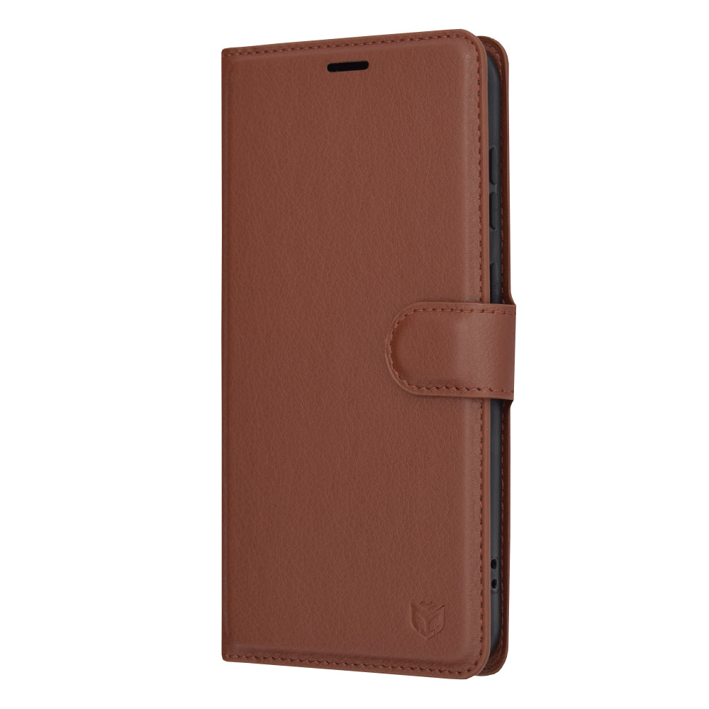 Deksel for Samsung Galaxy S23+ S916, Techsuit, Leather Folio, Brun