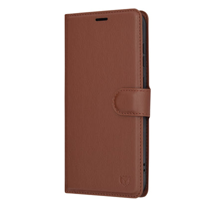 Deksel for Samsung Galaxy S23+ S916, Techsuit, Leather Folio, Brun