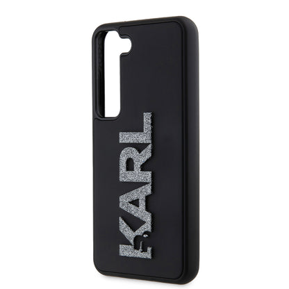 Deksel for Samsung Galaxy S23 S911, Karl Lagerfeld, 3D Rubber Glitter Logo, Svart