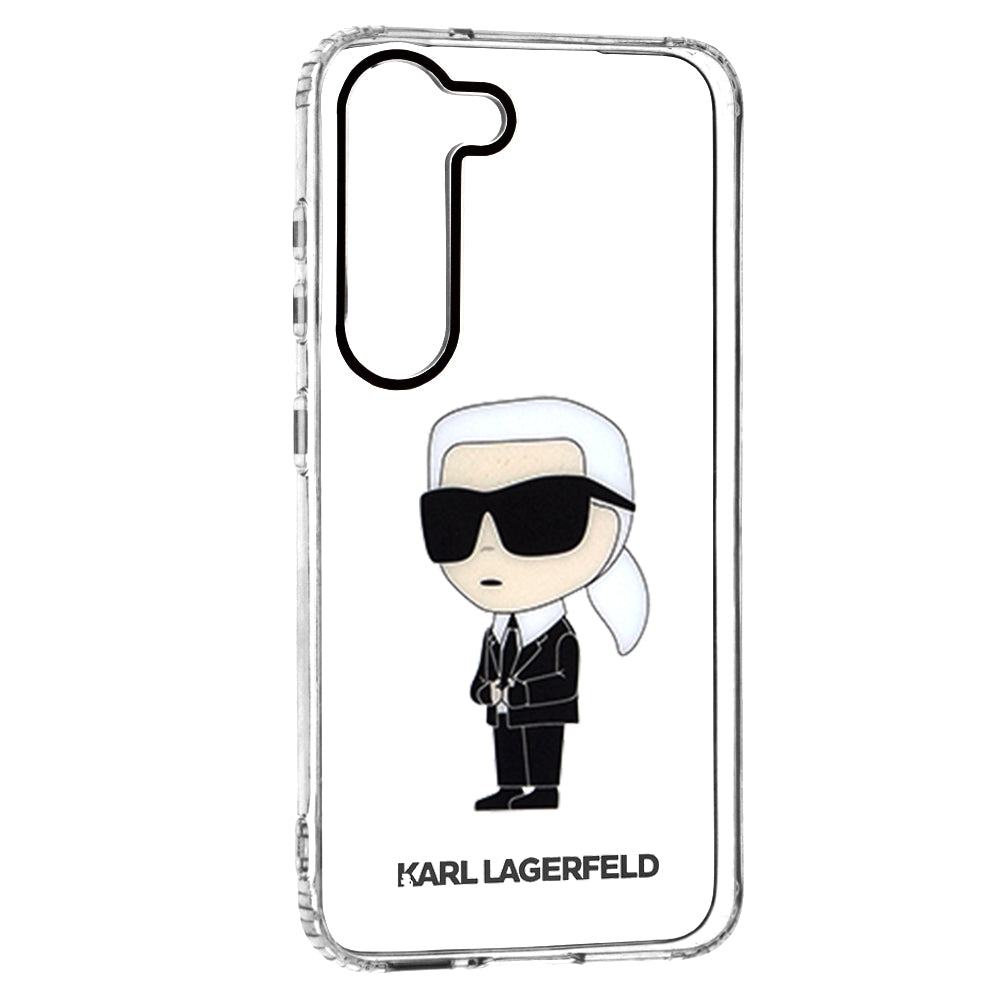 Deksel for Samsung Galaxy S23 S911, Karl Lagerfeld, Ikonik Karl, Gjennomsiktig