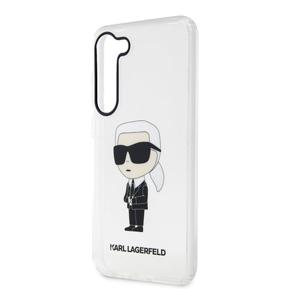 Deksel for Samsung Galaxy S23 S911, Karl Lagerfeld, Ikonik Karl, Gjennomsiktig