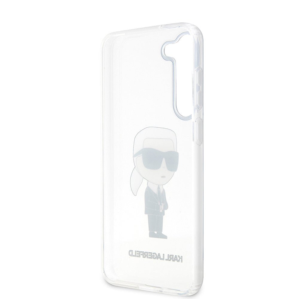 Deksel for Samsung Galaxy S23 S911, Karl Lagerfeld, Ikonik Karl, Gjennomsiktig