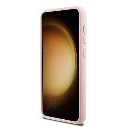 Deksel for Samsung Galaxy S23 S911, Karl Lagerfeld, Silicone Choupette Metal, Rosa