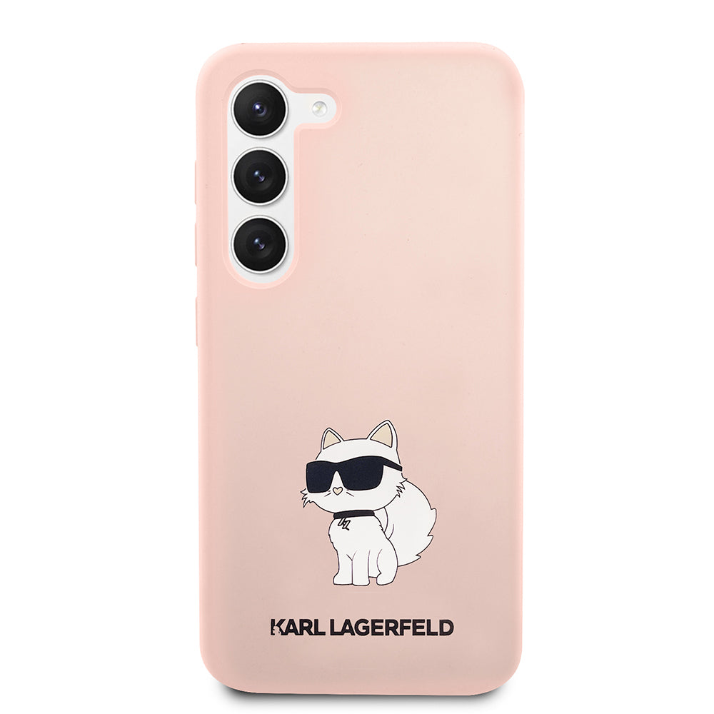 Deksel for Samsung Galaxy S23 S911, Karl Lagerfeld, Silicone Choupette, Rosa
