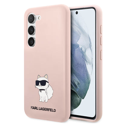 Deksel for Samsung Galaxy S23 S911, Karl Lagerfeld, Silicone Choupette, Rosa