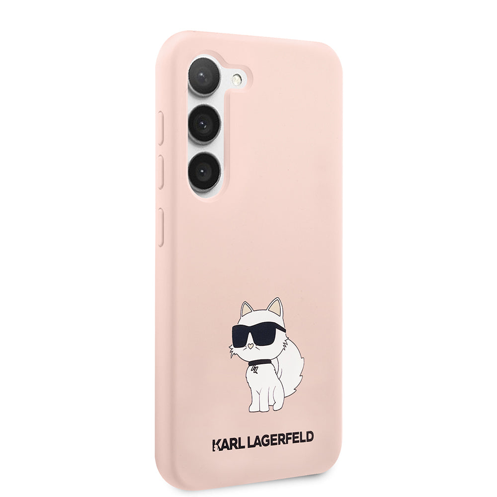 Deksel for Samsung Galaxy S23 S911, Karl Lagerfeld, Silicone Choupette, Rosa