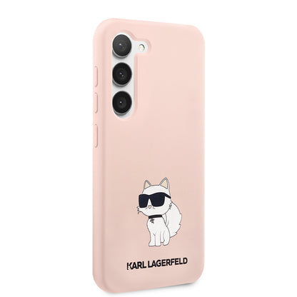Deksel for Samsung Galaxy S23 S911, Karl Lagerfeld, Silicone Choupette, Rosa