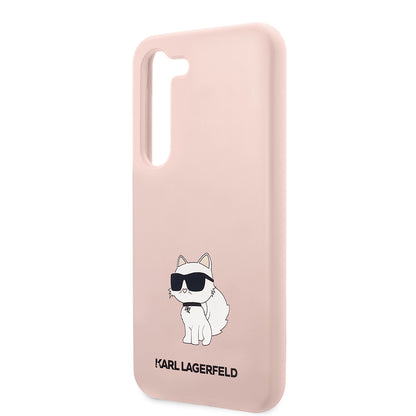 Deksel for Samsung Galaxy S23 S911, Karl Lagerfeld, Silicone Choupette, Rosa