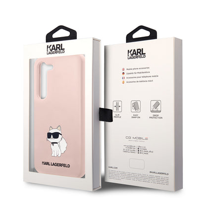 Deksel for Samsung Galaxy S23 S911, Karl Lagerfeld, Silicone Choupette, Rosa