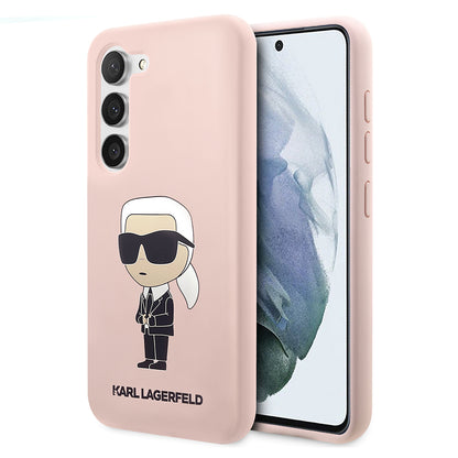 Deksel for Samsung Galaxy S23 S911, Karl Lagerfeld, Silicone Ikonik Karl, Rosa