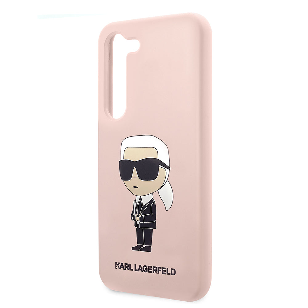 Deksel for Samsung Galaxy S23 S911, Karl Lagerfeld, Silicone Ikonik Karl, Rosa