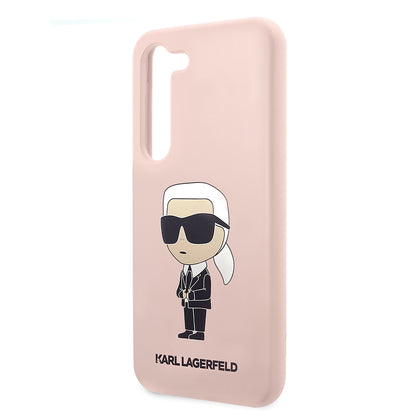 Deksel for Samsung Galaxy S23 S911, Karl Lagerfeld, Silicone Ikonik Karl, Rosa