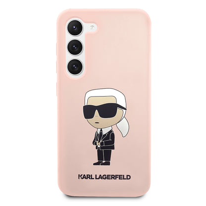 Deksel for Samsung Galaxy S23 S911, Karl Lagerfeld, Silicone Ikonik Karl, Rosa