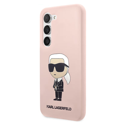 Deksel for Samsung Galaxy S23 S911, Karl Lagerfeld, Silicone Ikonik Karl, Rosa
