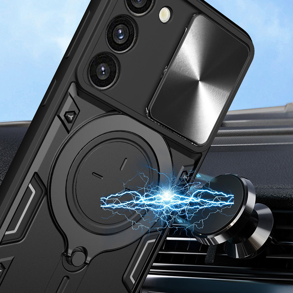 Deksel til Samsung Galaxy S23 S911, Techsuit, CamGuard Pro, Svart