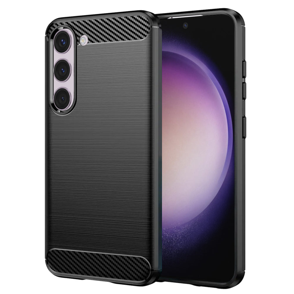 Deksel til Samsung Galaxy S23 S911, Techsuit, Karbon, Svart
