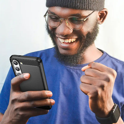 Deksel til Samsung Galaxy S23 S911, Techsuit, Karbon, Svart