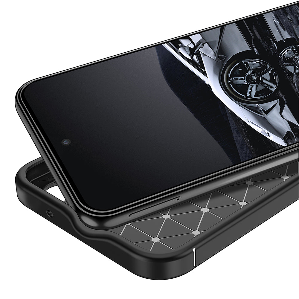 Deksel for Samsung Galaxy S23 S911, Techsuit, CarbonFiber, Svart