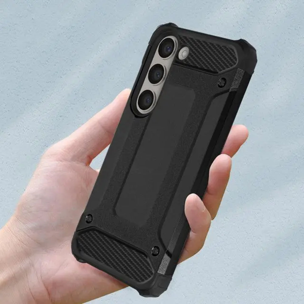 Deksel for Samsung Galaxy S23 S911, Techsuit, Hybrid Armor, Svart