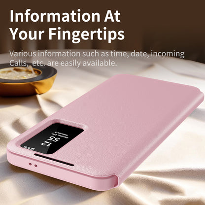 Deksel til Samsung Galaxy S23 S911, Techsuit, SmartView, Rosa