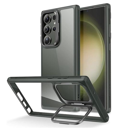 Deksel for Samsung Galaxy S23 Ultra S918, ESR, Classic Kickstand, Gjennomsiktig Grønn