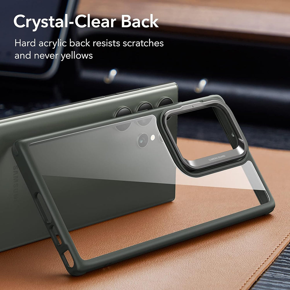 Deksel for Samsung Galaxy S23 Ultra S918, ESR, Classic Kickstand, Gjennomsiktig Grønn