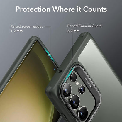 Deksel for Samsung Galaxy S23 Ultra S918, ESR, Classic Kickstand, Gjennomsiktig Grønn