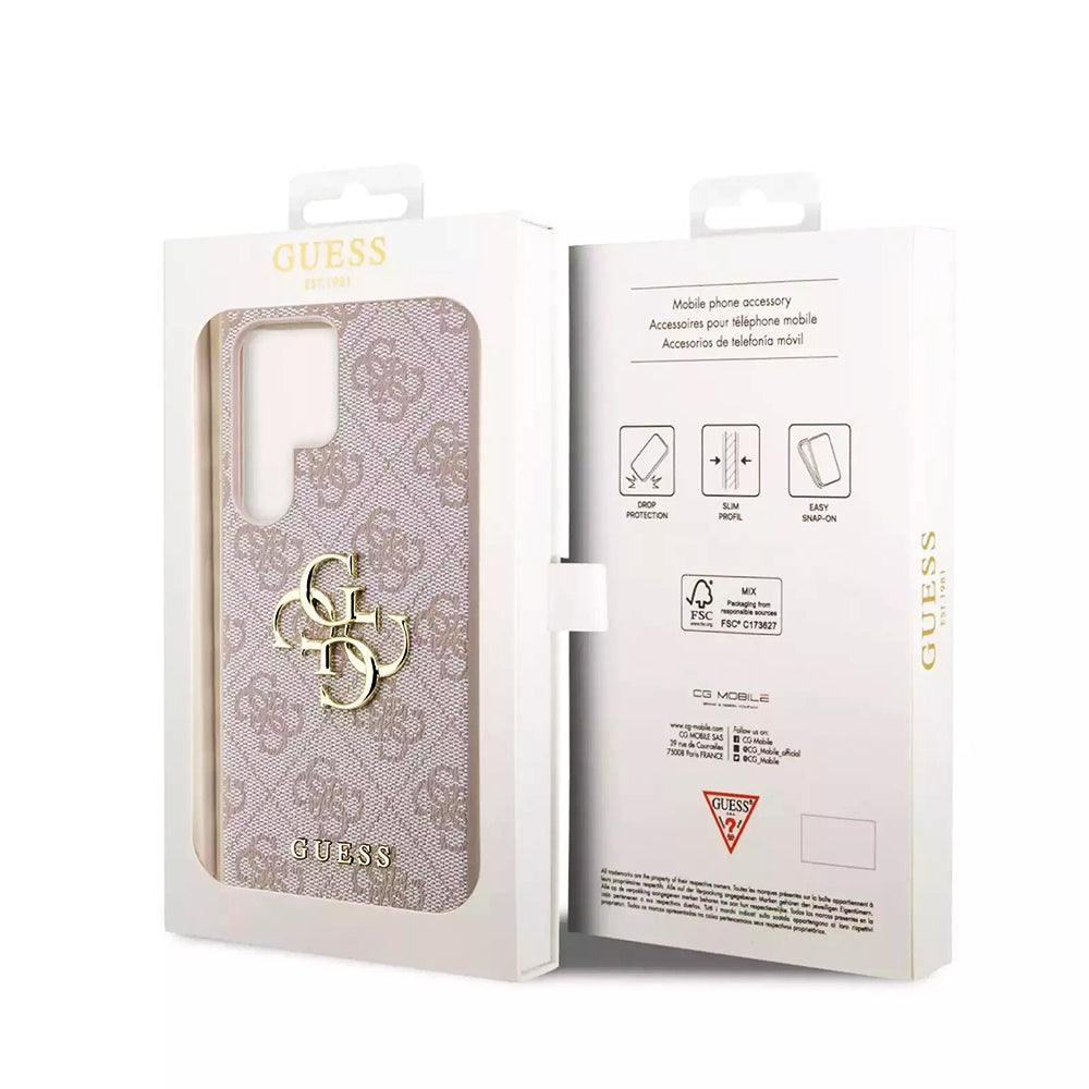 Deksel for Samsung Galaxy S23 Ultra S918, Guess, 4G Big Logo, Rosa